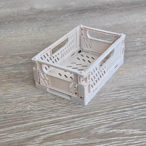 Stackable Folding Storage Crate for Organization – Small, Collapsible Crate - Picture 1 of 17